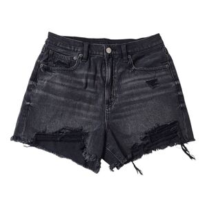 American Eagle Shorts Black Wash Denim Cutoff Raw Hem 5 Pocket Style Size 6
